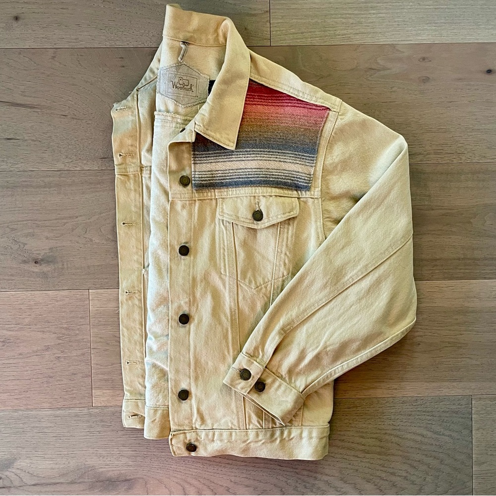 VTG Woolrich Denim Jacket with Wool Santa Fe Style Panels